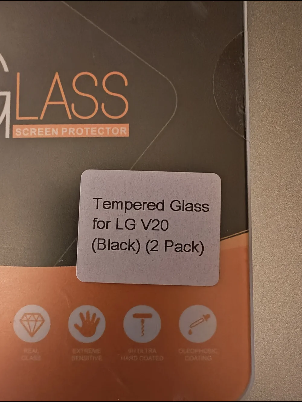 Tempered Glass Screen Protector for LG V20 - Black (2 Pack)